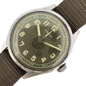 Vintage Eterna Military 17 Jewel Men Bumper Automatic Wristwatch 833 Swiss Steel